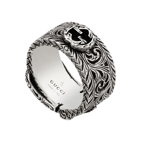 gucci interlocking g flower silver ring|Gucci garden snake ring.